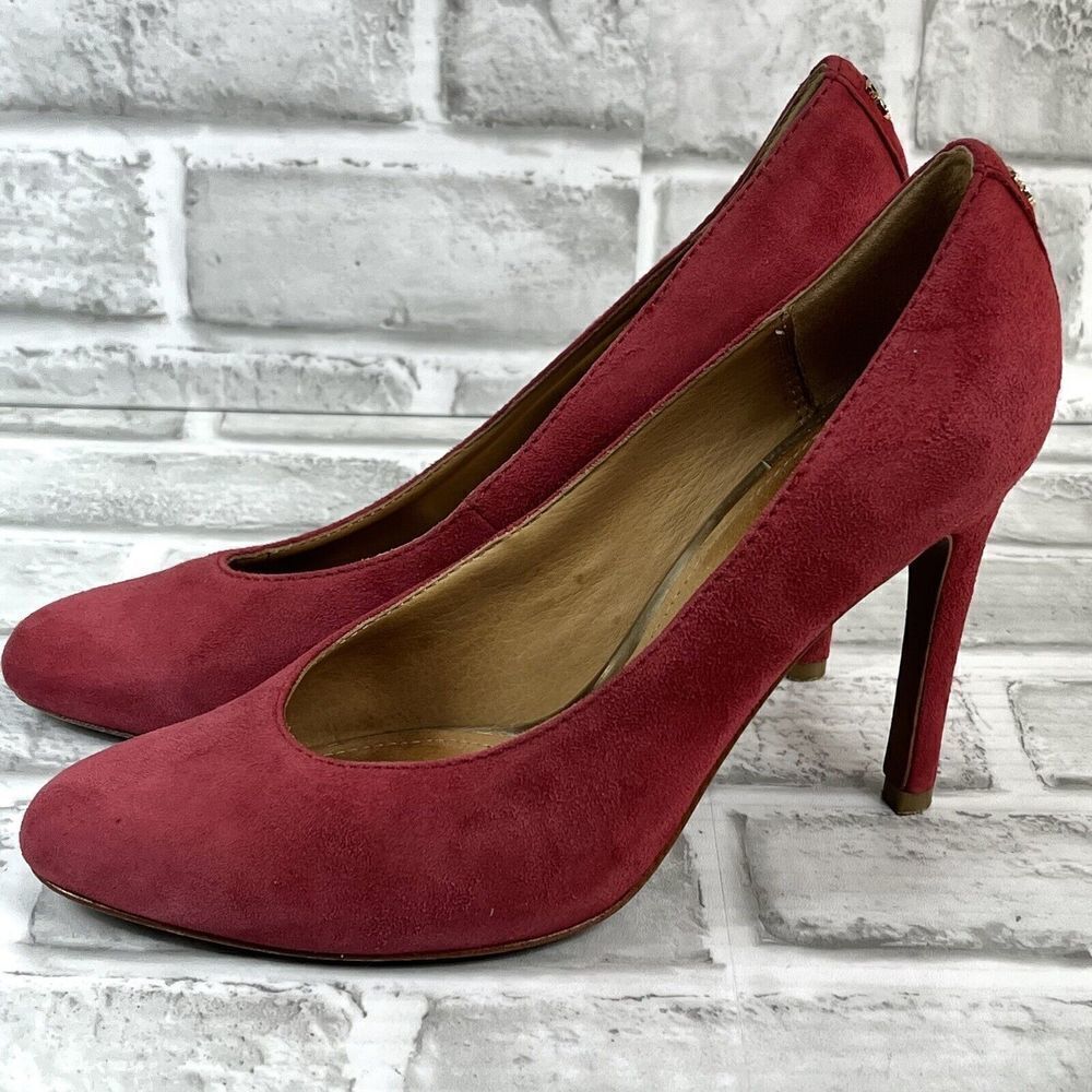 Coach Urban Women's Size 6 Red Suede Classic Pump Heels - Picture 15 of 15
